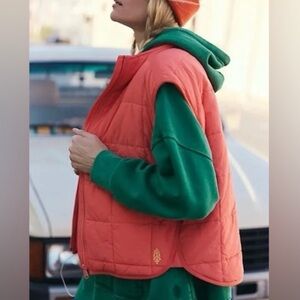 NWT Free People Movement Pippa Packable Puffer Vest in Summer Poppy
